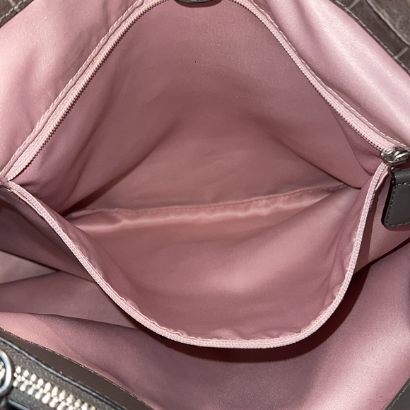 Coach Madison Grey Leather Embossed Carryall Crocodile Print Bag Purse - Picture 15 of 16